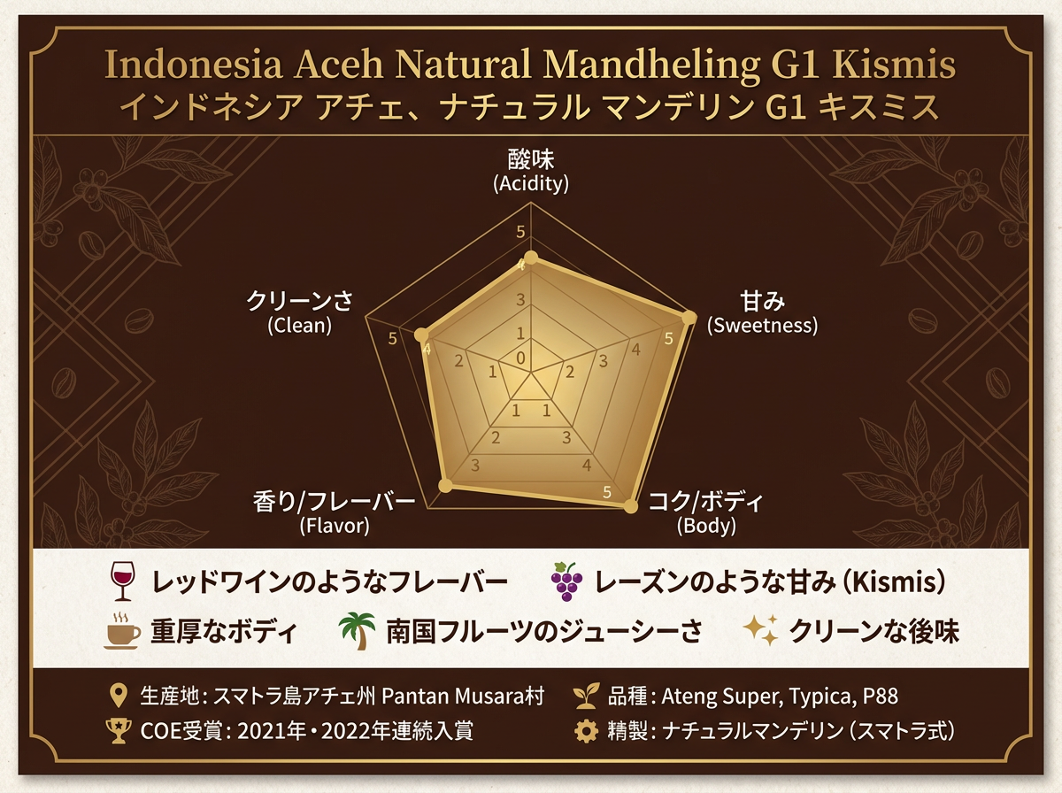 インドネシア マンデリン G1 評価チャート