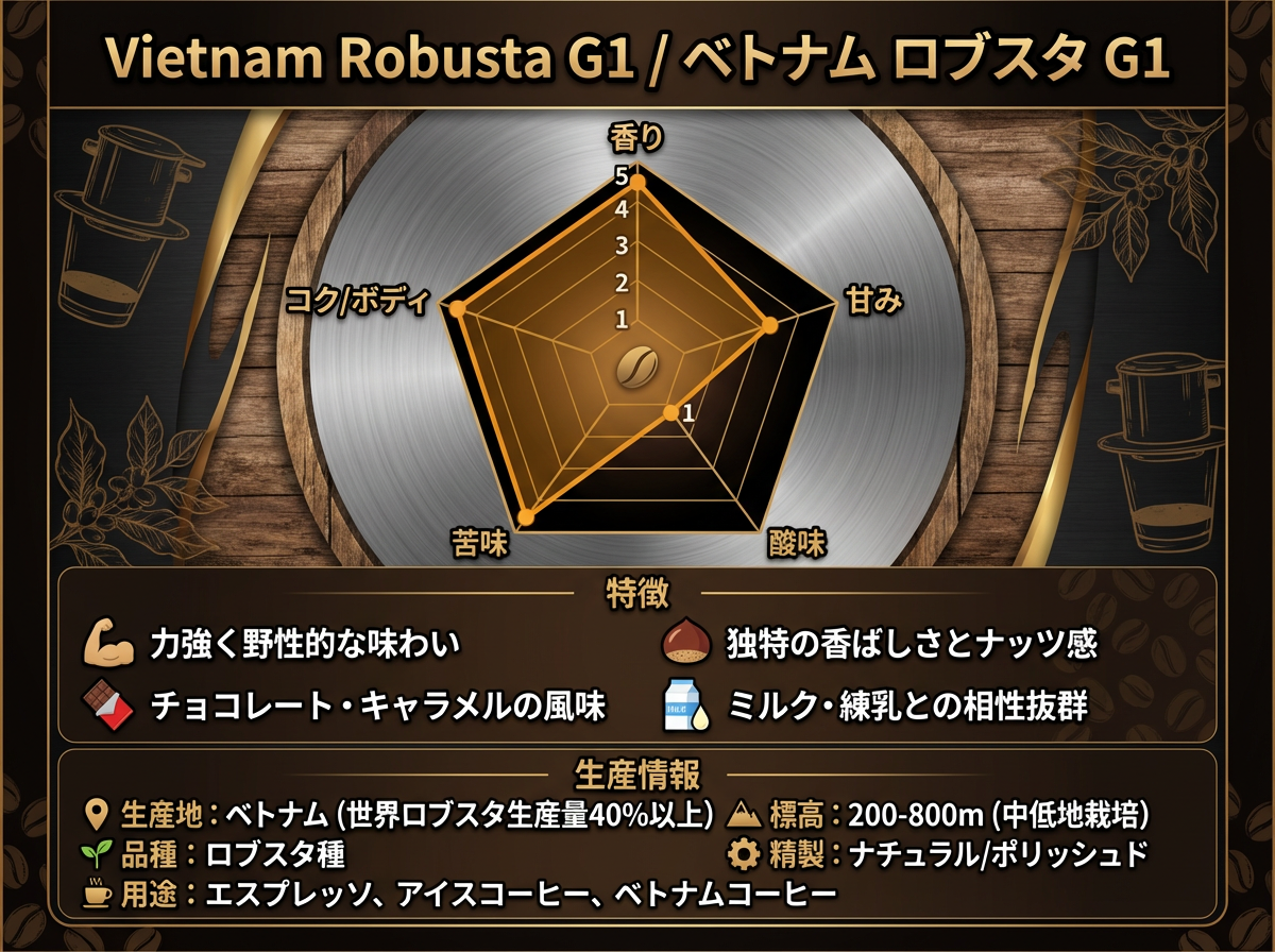 ベトナム ロブスタ G1 評価チャート