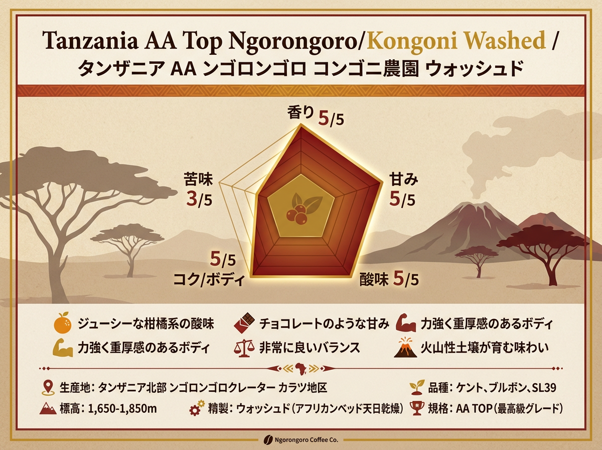 タンザニア ンゴロンゴロAA++ 評価チャート